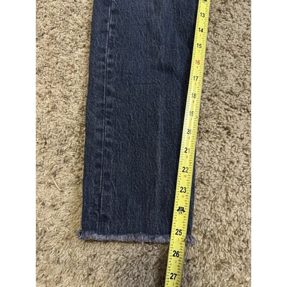 LEVI’S PREMIUM Jeans Wedgie Dark Gray Raw/Cut Out Hem Sz 25x25 Grunge Gothic - Picture 7 of 7